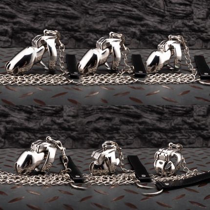 HTV4 Plus Traction Stainless Steel Chastity Cage Metal Cock Cage