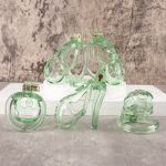 See-Through Ice Green Lightweight Chastity Cage Curved Ring - Image 2