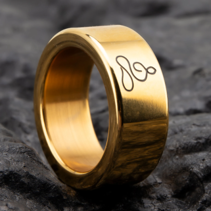 Gold plated Polished Meditation Stainless Steel Cock Ring
