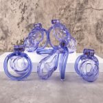 See-Through Ice Purple Lightweight Chastity Cage Curved Ring - Image 2
