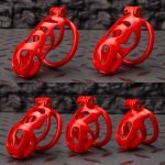 Flaming Red Ghost Chastity Cage Flat Ring