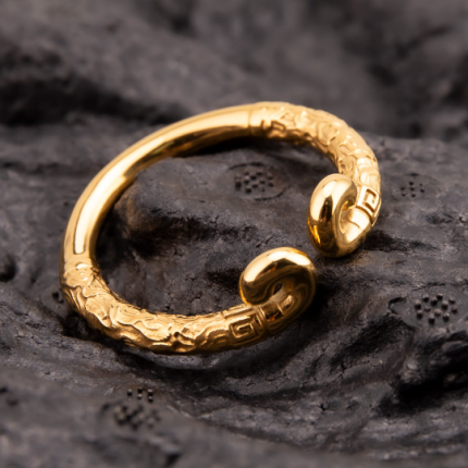 The Monkey King Gold pated Penis Ring Stainless Steel Cock Ring