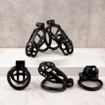 Mamba Black Chastity Cage Curved Ring