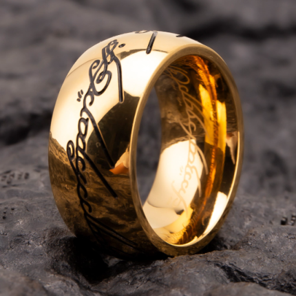 Handwrite Gold Plated Stainless Steel Cock Ring