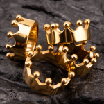 Gold Plated Crown Stainless Steel Cock Ring - Image 11