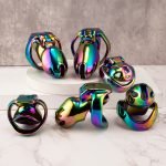 HTV4 Rainbow Stainless Steel Metal Chastity Cage - Image 2