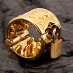 24K Gold Plated Kali's 4 Rows Removable Rounded Teeth  Ball Stretcher Testicles Metal Cock Ring Stretching CBT - Image 2
