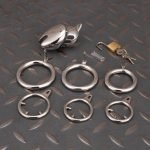 Stainless Steel Cock Cage Metal Chastity Cage Round Ring With Anti Slip Ring - Image 10