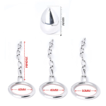 Chain Stainless Steel Penis Ring, Anal Plug Cock Ring Chastity Device Removable Butt Plug - Image 7