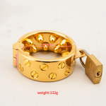 24K Gold Plated Kali's 2 Rows Removable Rounded Teeth  Ball Stretcher Testicles Metal Cock Ring Stretching CBT - Image 10