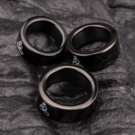 Black Meditation Stainless Steel Cock Ring - Image 3