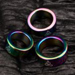 Rainbow LGBTQ Meditation Stainless Steel Cock Ring - Image 2
