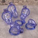 See-Through Ice Purple Lightweight Chastity Cage Curved Ring - Image 3