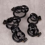Black Cock Cage Premium Car Paint 3D Printed Lightweight Chastity Cage Flat Ring Penis Cage Set - Image 3