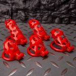Flaming Red Ghost Chastity Cage Flat Ring - Image 3