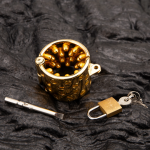 24K Gold Plated Kali's 4 Rows Removable Rounded Teeth  Ball Stretcher Testicles Metal Cock Ring Stretching CBT - Image 3