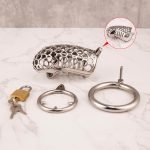 Stainless Steel Hollow Sliver Snake Chastity Device Metal Cock Cage - Image 8