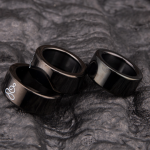 Black Meditation Stainless Steel Cock Ring - Image 2
