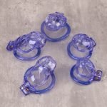 See-Through Ice Purple Lightweight Chastity Cage Curved Ring - Image 4