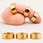 Gold plated Polished Meditation Stainless Steel Cock Ring - Image 10