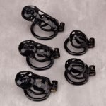 Black Cock Cage Premium Car Paint 3D Printed Lightweight Chastity Cage Flat Ring Penis Cage Set - Image 4