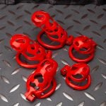 Flaming Red Ghost Chastity Cage Curved Ring - Image 3