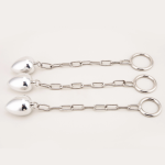 Chain Stainless Steel Penis Ring, Anal Plug Cock Ring Chastity Device Removable Butt Plug - Image 10
