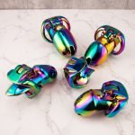 HTV3 Rainbow Stainless Steel Chastity Cage Metal Cock Cage - Image 4