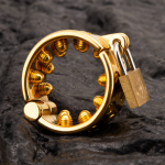 24K Gold Plated Kali's 2 Rows Removable Rounded Teeth  Ball Stretcher Testicles Metal Cock Ring Stretching CBT - Image 3