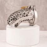 Stainless Steel Hollow Sliver Snake Chastity Device Metal Cock Cage - Image 6