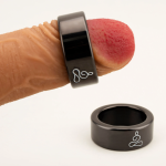Black Meditation Stainless Steel Cock Ring - Image 7