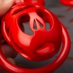 Flaming Red Ghost Chastity Cage Flat Ring - Image 7