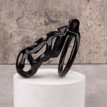 Black Cock Cage Premium Car Paint 3D Printed Lightweight Chastity Cage Flat Ring Penis Cage Set - Image 6
