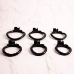 Black Premium Car Paint 3D Printed Lightweight Chastity Cage Curved Ring Penis Cage Set - Image 5
