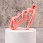 Pink Cock Cage Set Premium Car Paint 3D Printed Lightweight Chastity Cage Flat Ring Penis Cage - Image 6