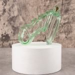 See-Through lce Green Lightweight Chastity Cage Flat Ring - Image 6
