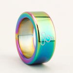 Rainbow LGBTQ Meditation Stainless Steel Cock Ring - Image 8