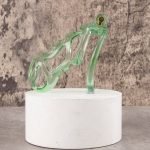 See-Through Ice Green Lightweight Chastity Cage Curved Ring - Image 6