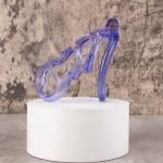 See-Through Ice Purple Lightweight Chastity Cage Curved Ring - Image 6