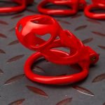 Flaming Red Ghost Chastity Cage Curved Ring - Image 8