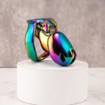 HTV4 Rainbow Stainless Steel Metal Chastity Cage - Image 6