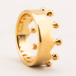 Gold Plated Crown Stainless Steel Cock Ring - Image 3