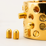 24K Gold Plated Kali's 4 Rows Removable Rounded Teeth  Ball Stretcher Testicles Metal Cock Ring Stretching CBT - Image 11