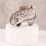 Stainless Steel Hollow Sliver Snake Chastity Device Metal Cock Cage - Image 3