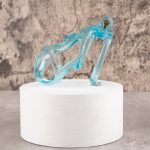 See-Through lce Blue Lightweight Chastity Cage Flat Ring - Image 7