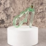 See-Through lce Green Lightweight Chastity Cage Flat Ring - Image 7
