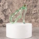 See-Through Ice Green Lightweight Chastity Cage Curved Ring - Image 7