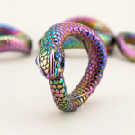 Snake Rainbow Plated Stainless Steel Cock Ring - Image 8