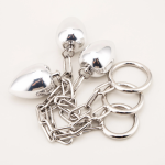 Chain Stainless Steel Penis Ring, Anal Plug Cock Ring Chastity Device Removable Butt Plug - Image 3