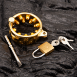 24K Gold Plated Kali's 2 Rows Removable Rounded Teeth  Ball Stretcher Testicles Metal Cock Ring Stretching CBT - Image 4